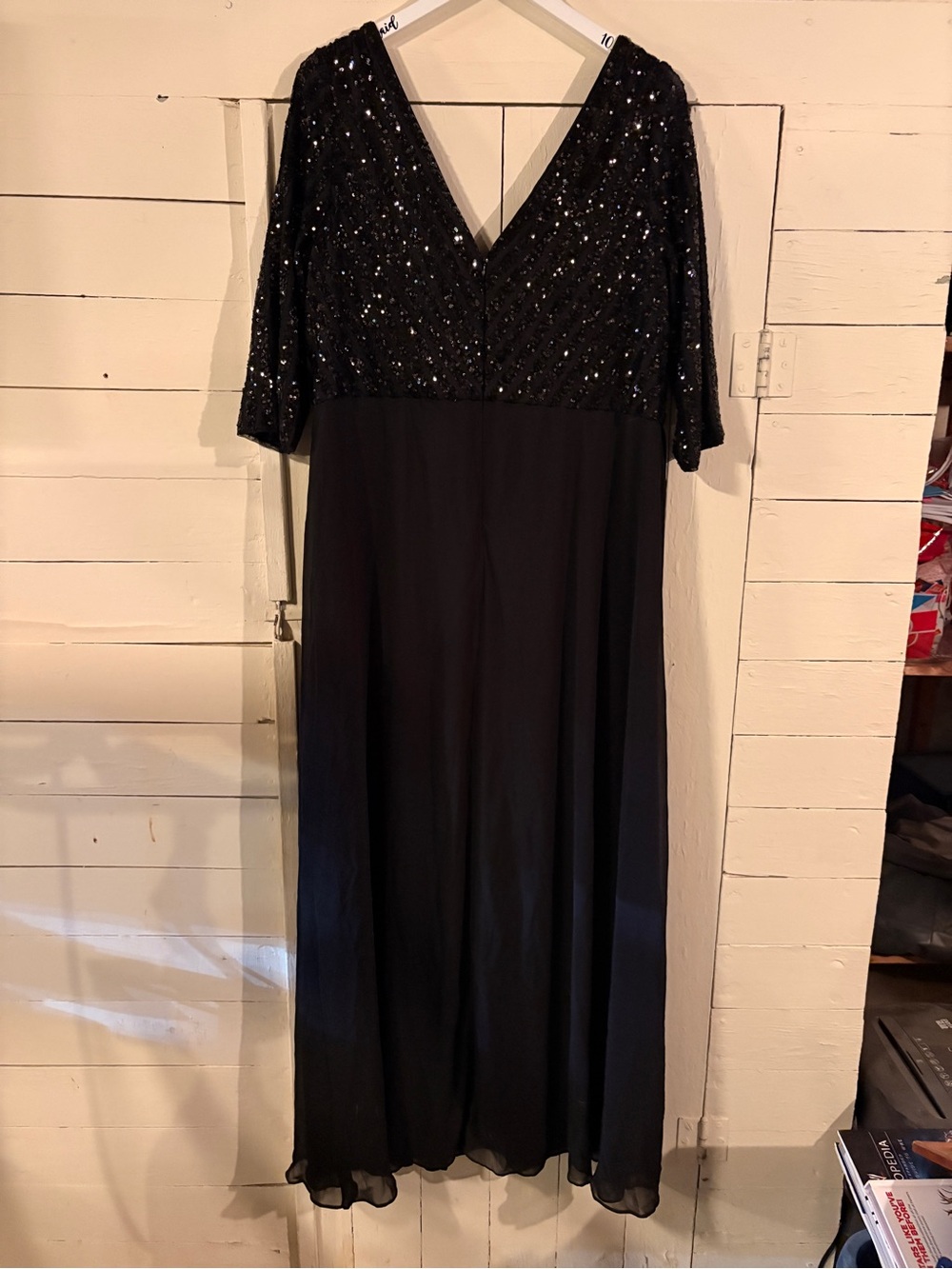 Ever Pretty Black Sequin V-Neck Maxi Dress